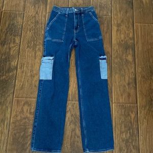 Hollister high rise cargo dad jean